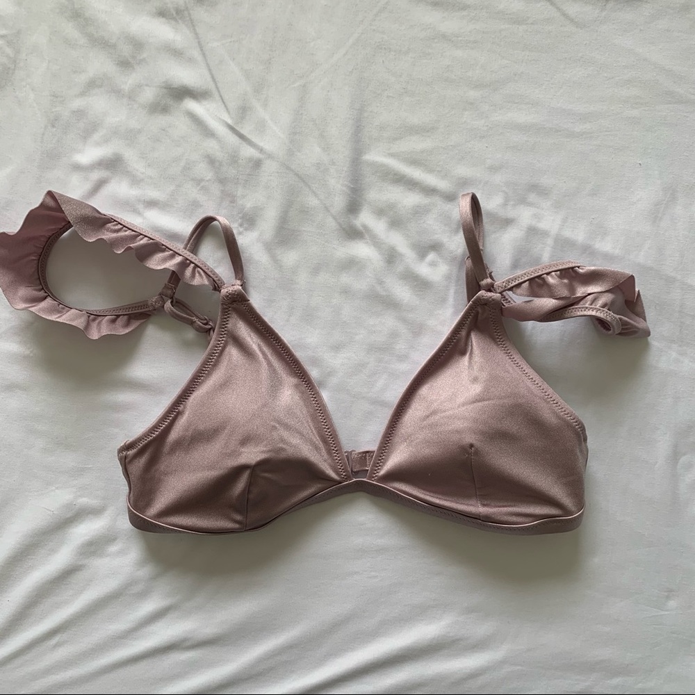 PINK VS Shine Flutter Strap Triangle Bikini Top - Picture 2 of 7